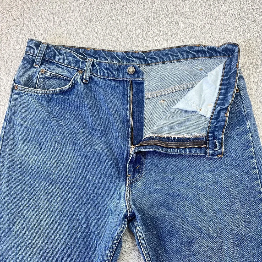 Levi's 517‎ Orange Tab Jeans Mens 40x29 Blue Straight Relaxed Fit Distressed